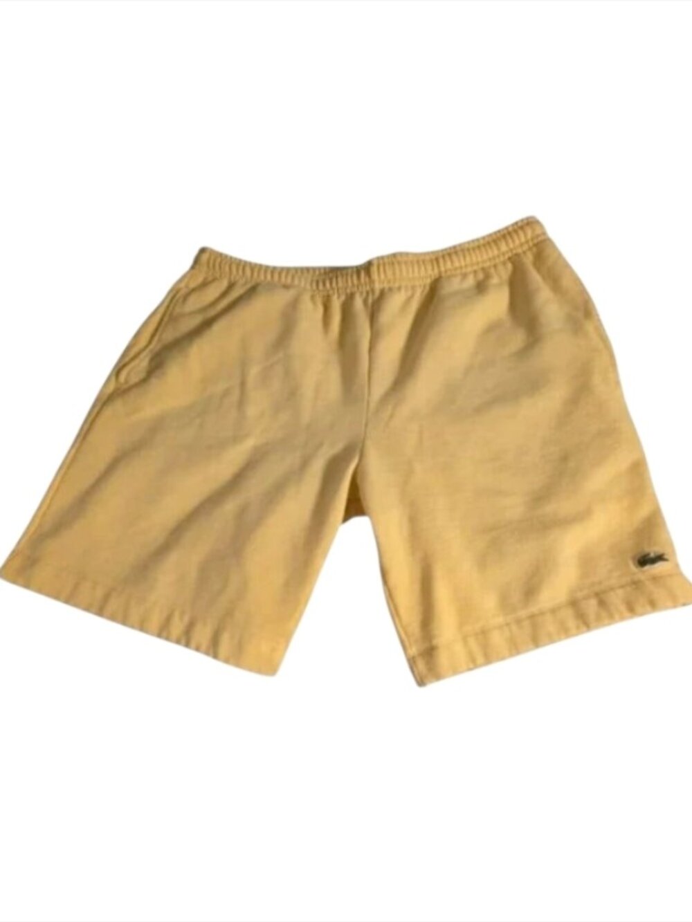 Lacoste Men's Yellow Fleece Shorts Tennis Athleisure Preppy Normcore Spring